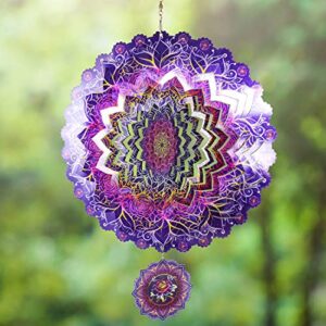 wind spinners outdoor metal decorations gorgeous spinners | mandala stainless steel ornament for garden home decor | multi color metal sun catcher art for tree hanging, backyard (m5)
