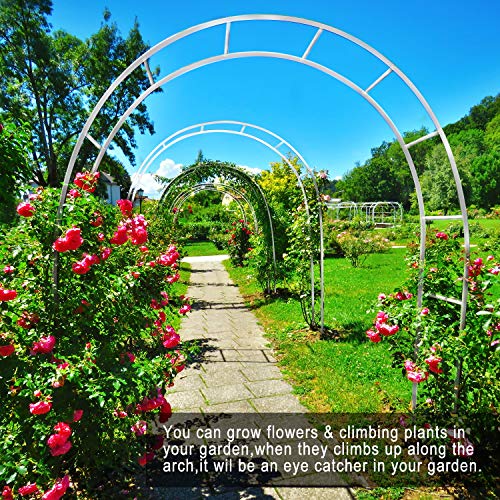 Garden Arch Trellis for Climbing Plants Outdoor Weddings Arch Metal Trellis Arch Garden Arbor (White)