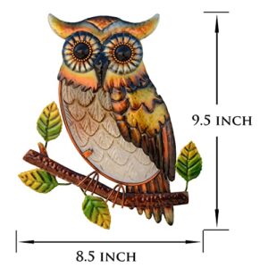 NewVees Owl Decor Metal Wall Art Outdoor Indoor,9 Inch Set of 3,Exquisite Owl Decorations for Home Garden Patio Porch Bedroom Kitchen, Metal Bird Wall Art,Owl Gifts for Owl Lovers