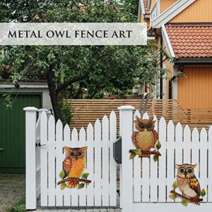 NewVees Owl Decor Metal Wall Art Outdoor Indoor,9 Inch Set of 3,Exquisite Owl Decorations for Home Garden Patio Porch Bedroom Kitchen, Metal Bird Wall Art,Owl Gifts for Owl Lovers