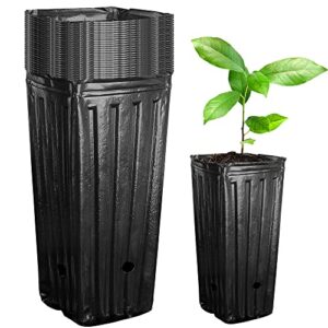 iceyyyy 20pcs tall tree pots,plastic deep nursery treepots,7.8″ tall seedling flower plant container pots for indoor outdoor garden plants (20pcs)