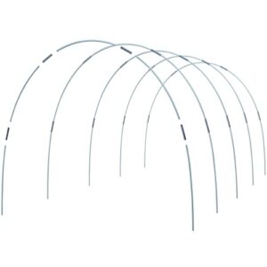 maxpace garden greenhouse hoops grow tunnel up to 5 sets of 7ft long rust-free fiberglass support hoops frame for garden fabric, diy plant support garden stakes, 25pcs