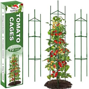 6ft 3packs tomato cage for garden plant support, extra high 72inch plant cage garden trellis for climbing plants adjust plant trellis tomato trellis garden stakes for vegetable fruit flowers