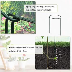 IPSXP Plant Support Stake, 8-Pack Half Round Metal Garden Plant Supports, Green Garden Plant Support Ring, Garden Border Supports, Plant Support Ring Cage for Tomato, Roses, Hydrangea, Flowers Vine