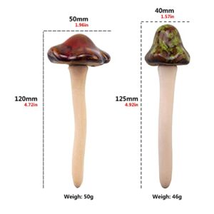 PUOO 8 Pieces Ceramic Mushroom Statue Garden Pot Decoration Mushroom Figurine Indoor and Outdoor Flowerpot Decoration Lawn Tree Ornaments Pottery Accessories