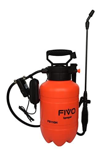 Battery Powered Sprayer and Pump Sprayer (Dual Function) for Lawn and Garden with Rechargeable Lithium Ion Power Bank and Shoulder Strap (1.3 Gallon)