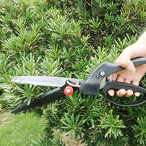 GARTOL Grass Shears with180 Degrees Rotating Cutter Head, Lightweight Loop-handle Garden Grass Clippers Scissors, 5 Inch SK-5 Steel Blade, Ideal for Edging and Trimming Decorative Grasses