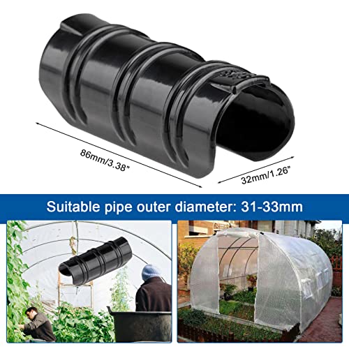 Mtsooning 10PCS 1.26 inch Greenhouse Frame Pipe Tube, Plastic Garden Buildings Tube Clip, Snap Net Fixed Pipe Clamps for Season Plant Supplies