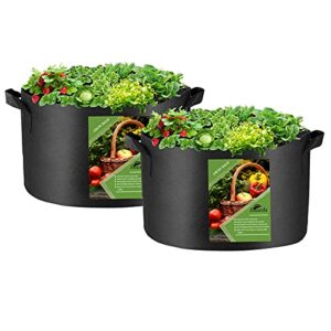2 pcs 30 gallon grow bags for vegetable, heavy duty thickened nonwoven fabric pots with handles, durable breathe plant container for potato, carrot, onion, flower, indoor and garden