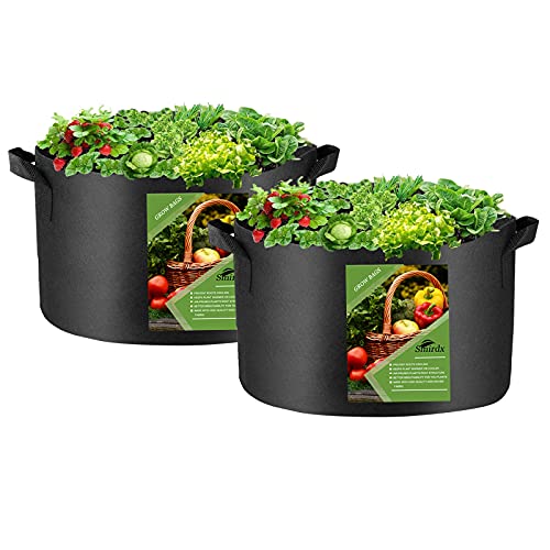 2 Pcs 30 Gallon Grow Bags for Vegetable, Heavy Duty Thickened Nonwoven Fabric Pots with Handles, Durable Breathe Plant Container for Potato, Carrot, Onion, Flower, Indoor and Garden