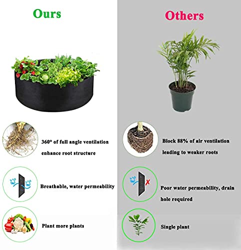 2 Pcs 30 Gallon Grow Bags for Vegetable, Heavy Duty Thickened Nonwoven Fabric Pots with Handles, Durable Breathe Plant Container for Potato, Carrot, Onion, Flower, Indoor and Garden