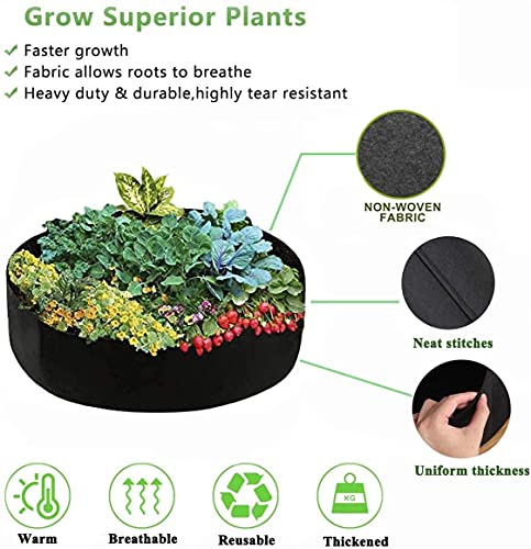 2 Pcs 30 Gallon Grow Bags for Vegetable, Heavy Duty Thickened Nonwoven Fabric Pots with Handles, Durable Breathe Plant Container for Potato, Carrot, Onion, Flower, Indoor and Garden