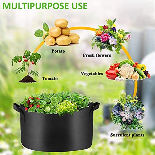 2 Pcs 30 Gallon Grow Bags for Vegetable, Heavy Duty Thickened Nonwoven Fabric Pots with Handles, Durable Breathe Plant Container for Potato, Carrot, Onion, Flower, Indoor and Garden