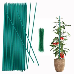 17″ green bamboo sticks,garden wood plant stakes,floral/orchid/tomato wooden stakes plant support stakes wooden,wooden sign posting garden sticks(30pcs)