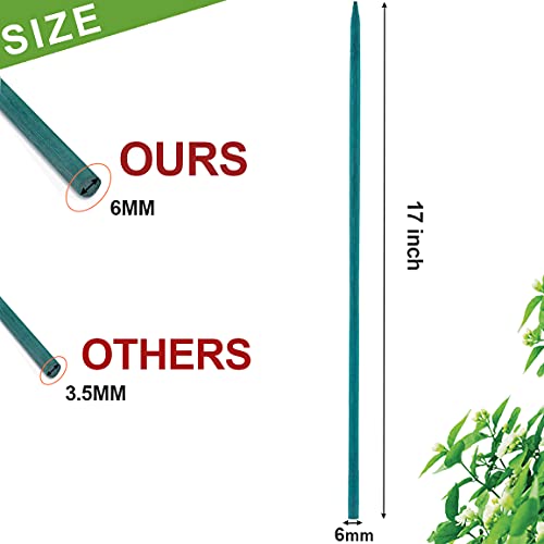 17" Green Bamboo Sticks,Garden Wood Plant Stakes,Floral/Orchid/Tomato Wooden Stakes Plant Support Stakes Wooden,Wooden Sign Posting Garden Sticks(30pcs)