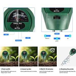 PH Meter, TDS PPM Meter, Soild PH Tester[Upgraded Version], 3 in 1 for Home Water and Garden Soil Use