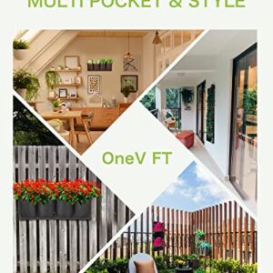 OneV FT Hanging Wall Planters for Indoor, 4 Pockets Vertical Garden Planters Hanging Planting Grow Bags, Garden Plant Accessories for Yard Doorway Home Decoration