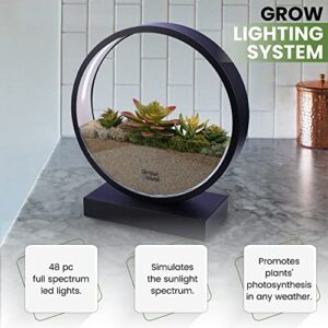 Grow Vival (2-in-1) Soil/Water Hydroponic Growing System - Indoor Garden Planter, (5) Baskets - Round Design with Grow Lights - Ideal for The Home or Office - DIY Create Your Own - Black