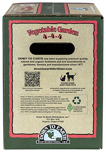 Down to Earth Organic Vegetable Garden Fertilizer 4-4-4, 15 lb