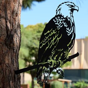 renovatio Metal Bald Eagle - Metal Birds Yard Decor - Metal Yard Art - Metal Eagle Outdoor Decor - Tree Decorations Outdoor - Garden Gift - Garden & Patio Decor - Christmas Outdoor Decoration