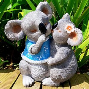 Handsider Garden Statues Koala, Outside Art Decor Koala Bear Figurines for Home Yard Lawn Indoor Outdoor, Animal Sculpture Ornaments