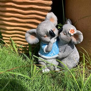 Handsider Garden Statues Koala, Outside Art Decor Koala Bear Figurines for Home Yard Lawn Indoor Outdoor, Animal Sculpture Ornaments