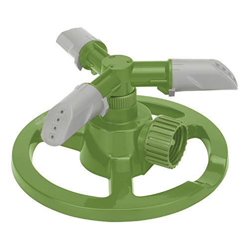 Martha Stewart MTS-CRSPR3 3-Arm Rotating Sprinkler w/ High-Impact-Resistant Circle Base