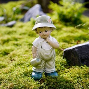 aloak watering boy statue 12.8 inch, indoor outdoor boy statue for home, garden, yard, patio and wedding décor