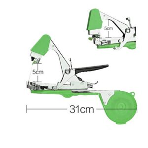 FUNTECK Plant Tying Machine for Grapes, Raspberries, Tomatoes and Vining Vegetables, Comes with Tapes, Staples and Two Replacement Blades,Green