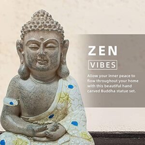 Anner Lily Sitting Buddha Statue Home Decoration, Garden Figurines Bonsai Decorations, Mini Zen Garden Accessories Outdoor Decor