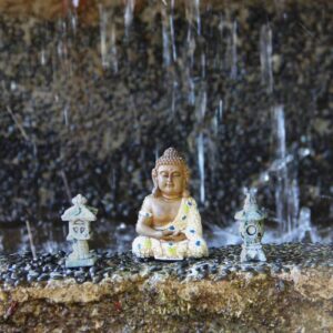 Anner Lily Sitting Buddha Statue Home Decoration, Garden Figurines Bonsai Decorations, Mini Zen Garden Accessories Outdoor Decor