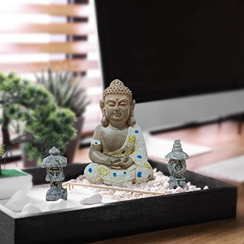 Anner Lily Sitting Buddha Statue Home Decoration, Garden Figurines Bonsai Decorations, Mini Zen Garden Accessories Outdoor Decor