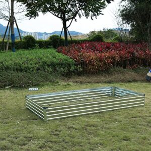 Vengarus Raised Garden Bed Kit, Galvanized Planter Raised Garden Boxes Outdoor, Square Large Metal Raised Garden Beds for Vegetables Herb,8x4x1FT