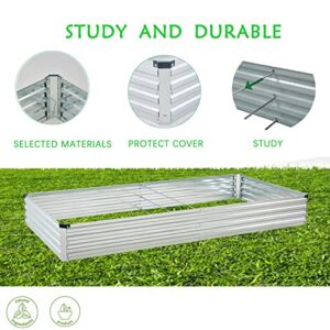 Vengarus Raised Garden Bed Kit, Galvanized Planter Raised Garden Boxes Outdoor, Square Large Metal Raised Garden Beds for Vegetables Herb,8x4x1FT