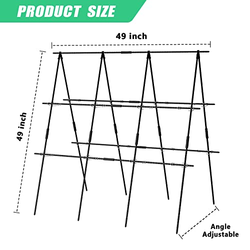 DoCred Cucumber Trellis, A Frame Trellis Metal Garden Trellis for Climbing Plant Cucumber, Flowers, Melon, Vegetables
