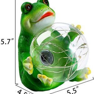 Garden Decor Adorable Frog Garden Sculptures & Statues Perfect Yard Art Gift Solar Garden Statues Create a Vibrant Landscape for Garden, Courtyard, Lawn, Walkway (1 PCS)