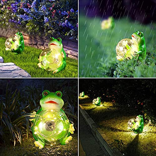 Garden Decor Adorable Frog Garden Sculptures & Statues Perfect Yard Art Gift Solar Garden Statues Create a Vibrant Landscape for Garden, Courtyard, Lawn, Walkway (1 PCS)