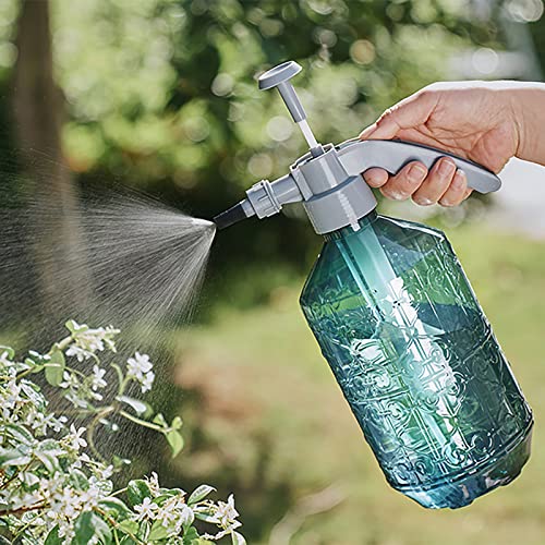 Cedilis 2 Pack 0.5 Gallon Hand Held Garden Sprayer, Manual Pump Pressure Water Sprayers with Adjustable Nozzle, Plastic Watering Can, Hand Sprayer for Watering Misting Plants, Lawn, Garden(2L Green)