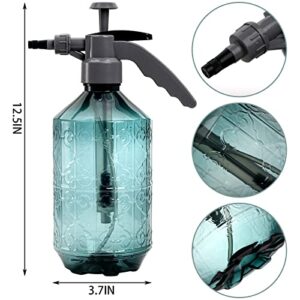 Cedilis 2 Pack 0.5 Gallon Hand Held Garden Sprayer, Manual Pump Pressure Water Sprayers with Adjustable Nozzle, Plastic Watering Can, Hand Sprayer for Watering Misting Plants, Lawn, Garden(2L Green)