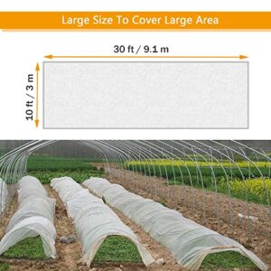 FINEST+ Plant Covers Freeze Protection 10ft×30ft, Reusable Floating Row Cover for Cold Weather, Garden Winterize Cover for Winter Frost Protection