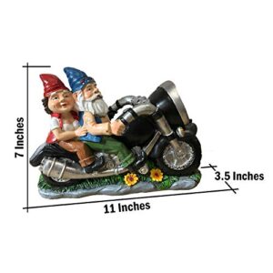 Biker Garden Gnomes Couple On Motorcycle - Outdoor Cute Figurine Motorcycle Statues, Garden Gnome Outdoor, Biker Couple in Love, Make Your Home and Garden More Fun, Great Gift