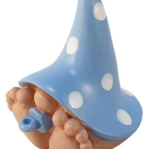 Miniature Baby Gnome “Toby” – The Baby Gnome with The Polka Dot Blue Hat for The Fairy Garden