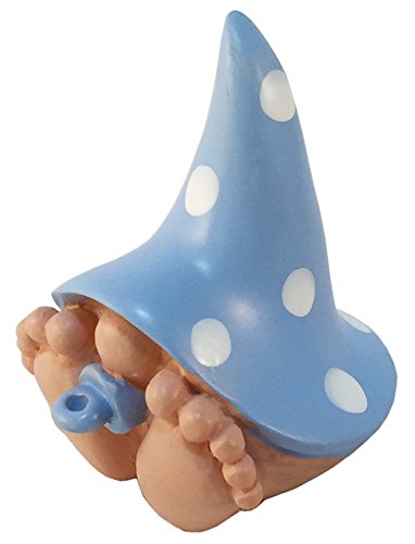 Miniature Baby Gnome “Toby” – The Baby Gnome with The Polka Dot Blue Hat for The Fairy Garden