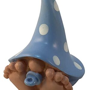 Miniature Baby Gnome “Toby” – The Baby Gnome with The Polka Dot Blue Hat for The Fairy Garden