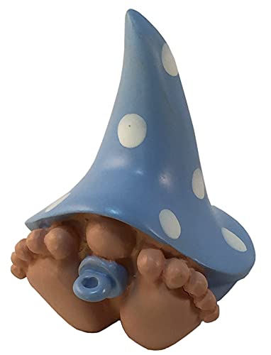 Miniature Baby Gnome “Toby” – The Baby Gnome with The Polka Dot Blue Hat for The Fairy Garden