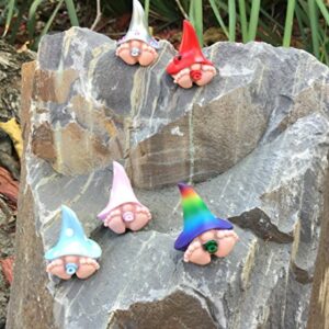 Miniature Baby Gnome “Toby” – The Baby Gnome with The Polka Dot Blue Hat for The Fairy Garden