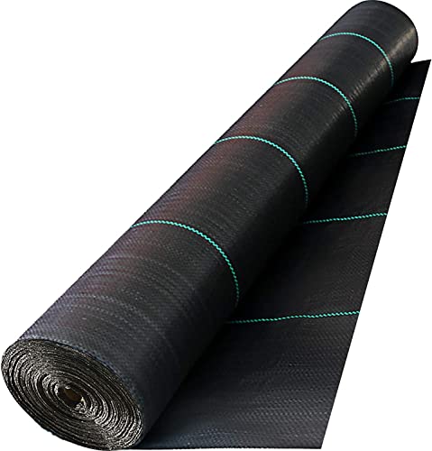VEVOR Weed Barrier, 5.8oz Landscape Fabric, 4ft x 300ft Cover Mat Heavy Duty Woven Grass Control Geotextile for Garden, Patio, 4FT300FT-5.8OZ, Black