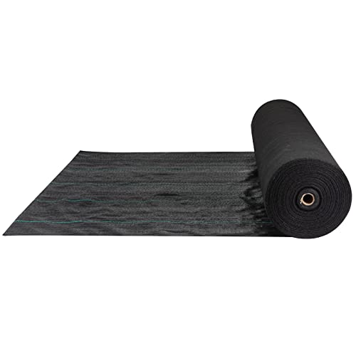VEVOR Weed Barrier, 5.8oz Landscape Fabric, 4ft x 300ft Cover Mat Heavy Duty Woven Grass Control Geotextile for Garden, Patio, 4FT300FT-5.8OZ, Black