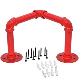 garden water hose holder wall mount for outside, rustproof portable metal hose hanger, holds up to 125 feet of 5/8 inch garden hose within 100 lbs(red)
