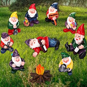 jetec 10 pieces st patrick’s day garden mini gnome ornaments, garden dwarf micro landscape decoration, miniature fairy garden statue accessories for outdoor, potted plant, desktop